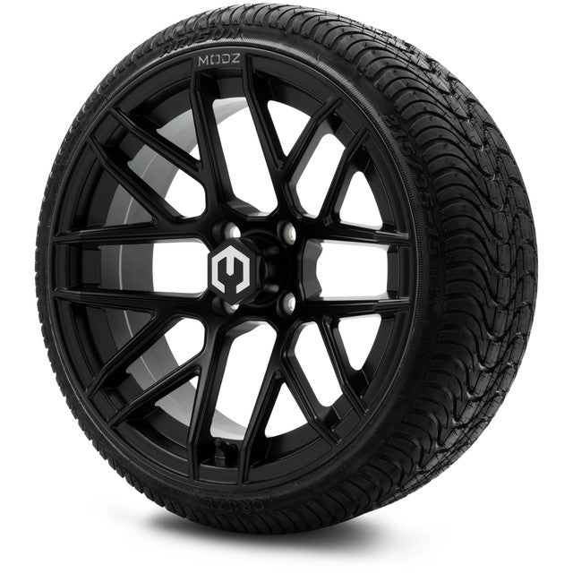 MODZ® 15" Matrix Matte Black Wheels & Street Tires Combo