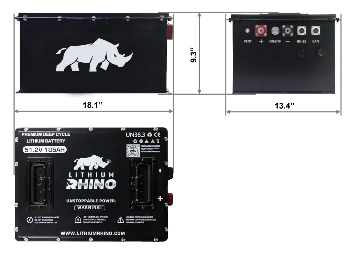 Lithium Rhino Lithium Conversion Kit, 48V 105Ah