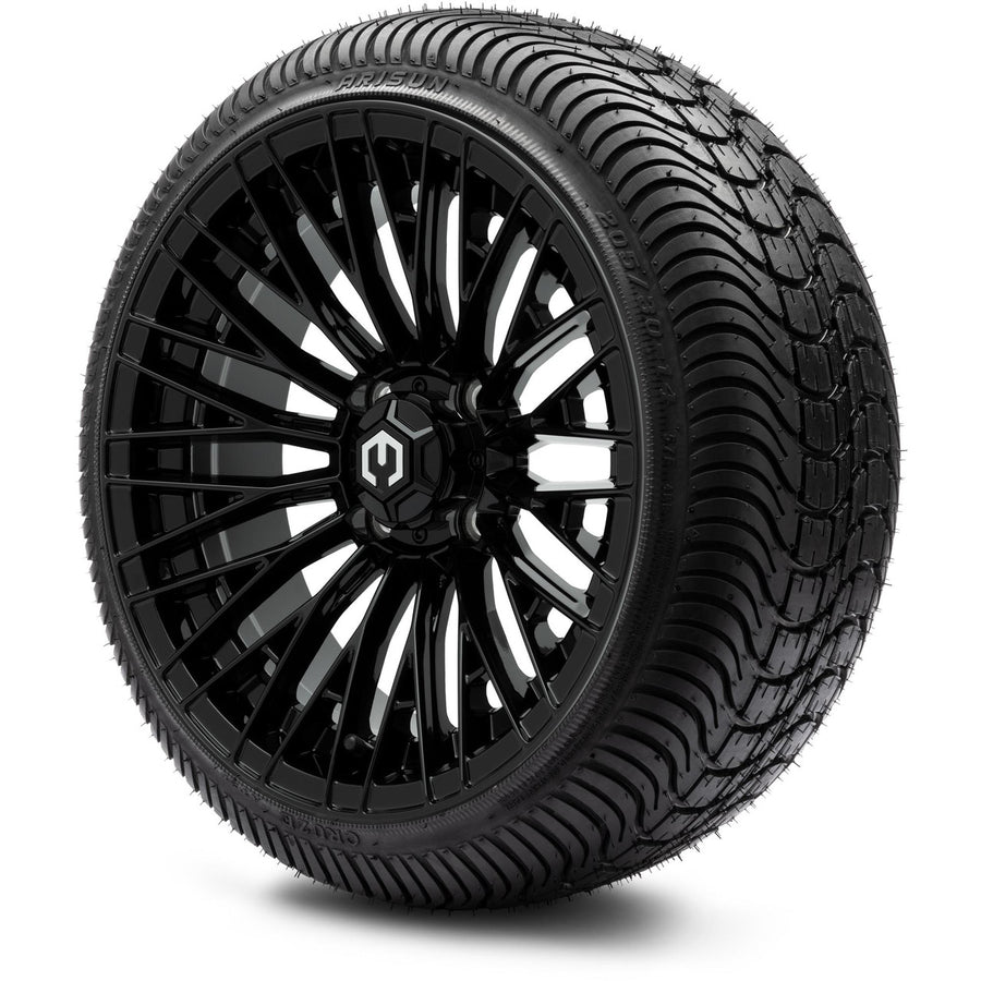MODZ® Reaper Glossy Black 14" Golf Cart Wheel Combo - Street/Low Profile