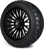 MODZ® Reaper Glossy Black 14" Golf Cart Wheel Combo - Street/Low Profile