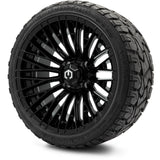 MODZ® Reaper Glossy Black 14" Golf Cart Wheel Combo - Street/Low Profile