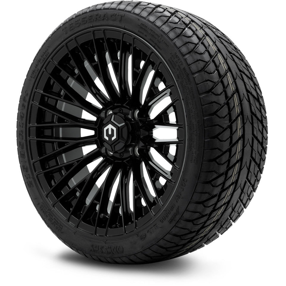 MODZ® Reaper Glossy Black 14" Golf Cart Wheel Combo - Street/Low Profile