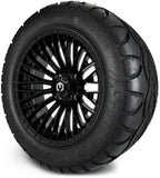 MODZ® Reaper Glossy Black 14" Golf Cart Wheel Combo - LIFTED