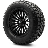 MODZ® Reaper Glossy Black 14" Golf Cart Wheel Combo - LIFTED