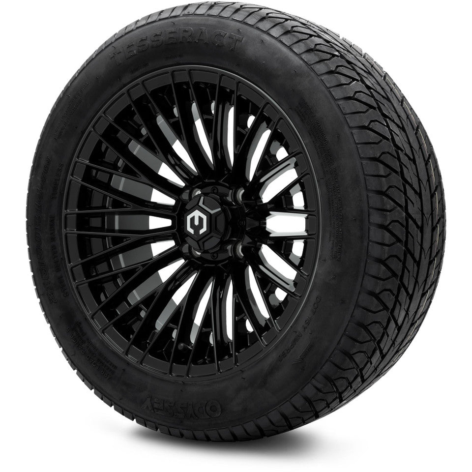 MODZ® Reaper Glossy Black 14" Golf Cart Wheel Combo - LIFTED