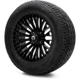 MODZ® Reaper Glossy Black 14" Golf Cart Wheel Combo - LIFTED