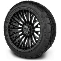 MODZ® Reaper Titanium Gunmetal 14" Golf Cart Wheel Combo - Street/Low Profile