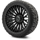 MODZ® Reaper Titanium Gunmetal 14" Golf Cart Wheel Combo - Street/Low Profile