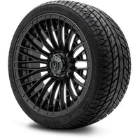 MODZ® Reaper Titanium Gunmetal 14" Golf Cart Wheel Combo - Street/Low Profile