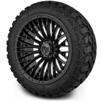 MODZ® Reaper Titanium Gunmetal 14" Golf Cart Wheel Combo - LIFTED