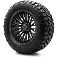 MODZ® Reaper Titanium Gunmetal 14" Golf Cart Wheel Combo - LIFTED