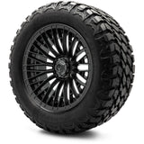 MODZ® Reaper Titanium Gunmetal 14" Golf Cart Wheel Combo - LIFTED