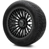 MODZ® Reaper Titanium Gunmetal 14" Golf Cart Wheel Combo - LIFTED