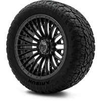 MODZ® Reaper Titanium Gunmetal 14" Golf Cart Wheel Combo - LIFTED
