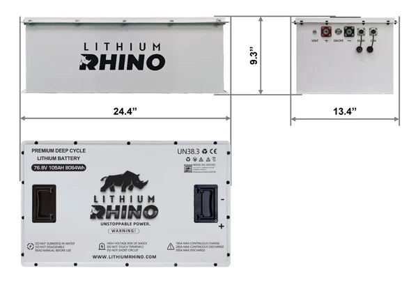 Lithium Rhino Lithium Conversion Kit, 76V 105Ah, Self Heated