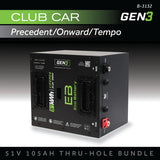 ECO Battery 51V 105Ah Thru-Hole Battery Bundle, Club Car Precedent/Onward/Tempo 2004+