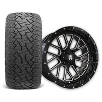 Empire Knight K2 15x7 Gloss Black with Milled Accents Wheel with X Comp A/T Tire 23x10R15