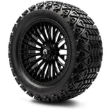 MODZ® Reaper Glossy Black 14" Golf Cart Wheel Combo - LIFTED