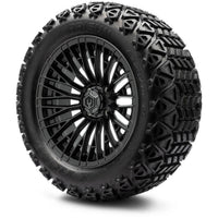 MODZ® Reaper Titanium Gunmetal 14" Golf Cart Wheel Combo - LIFTED