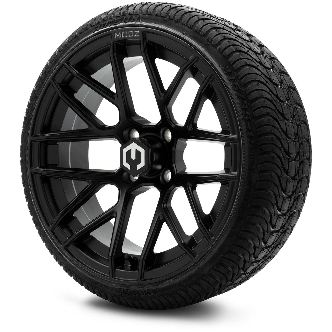 MODZ® 15" Matrix Matte Black Wheels & Street Tires Combo