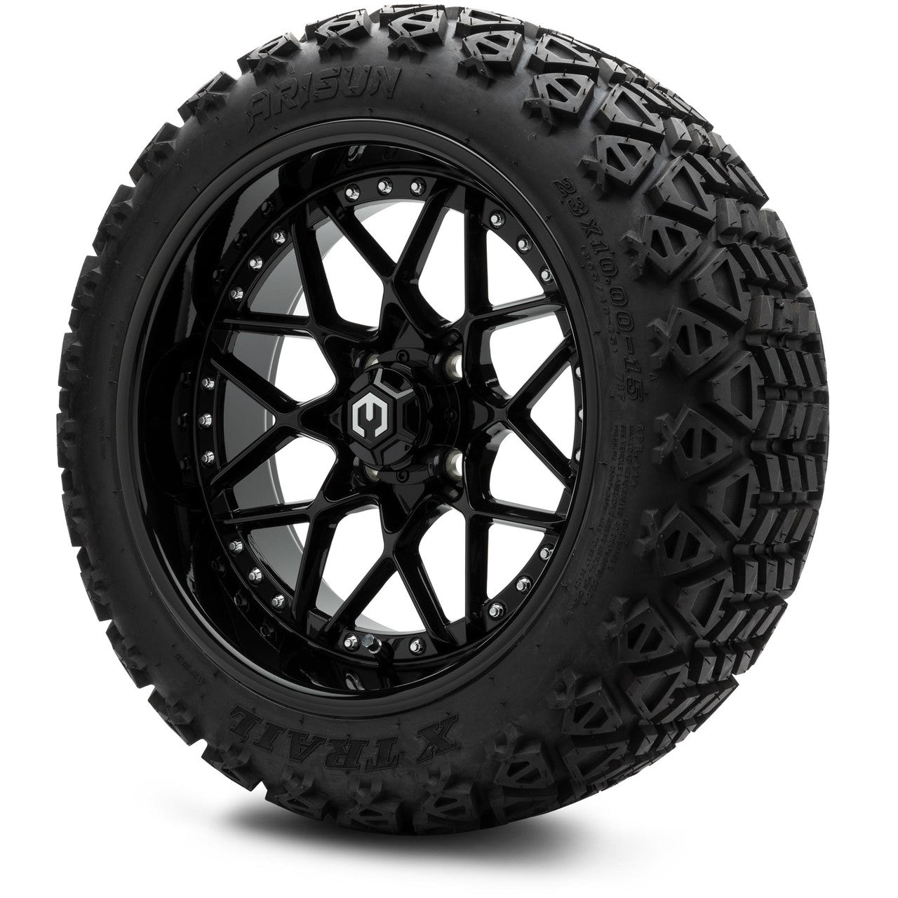 MODZ® 15" Formula Glossy Black Wheels & Off-Road Tires Combo