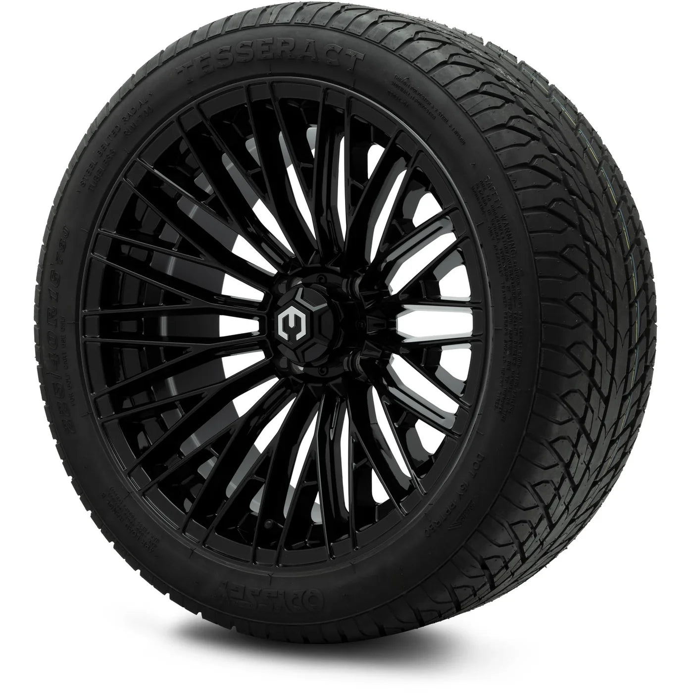 MODZ® Reaper Gloss Black 16" Golf Cart Wheel Combo - Street/Low Profile