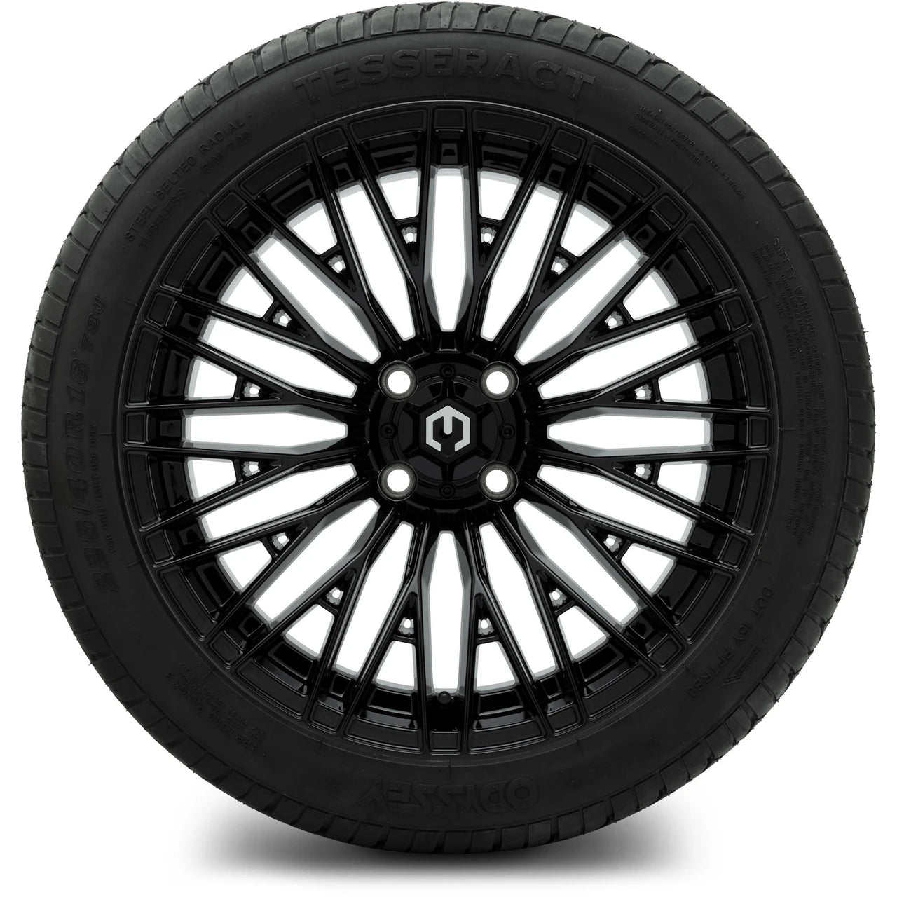 MODZ® Reaper Gloss Black 16" Golf Cart Wheel Combo - Street/Low Profile