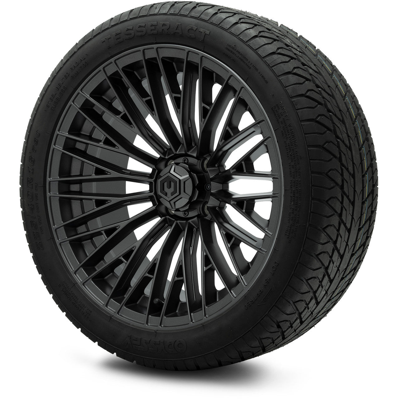 MODZ® Reaper Titanium Gunmetal 16" Golf Cart Wheel Combo - Street/Low Profile