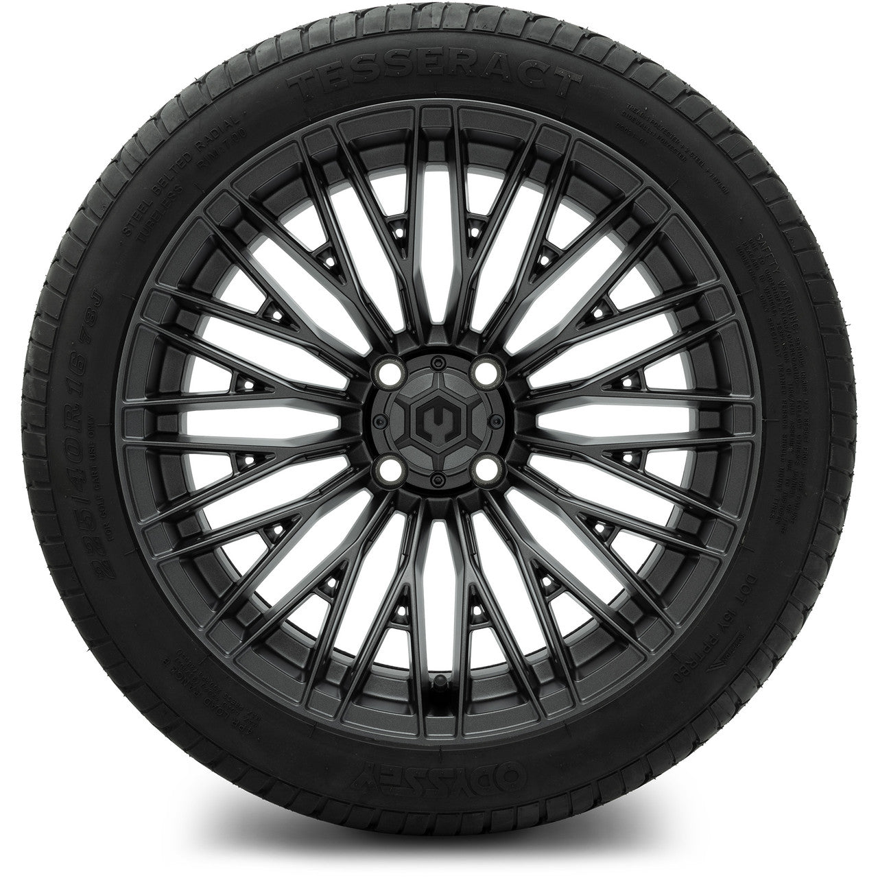 MODZ® Reaper Titanium Gunmetal 16" Golf Cart Wheel Combo - Street/Low Profile