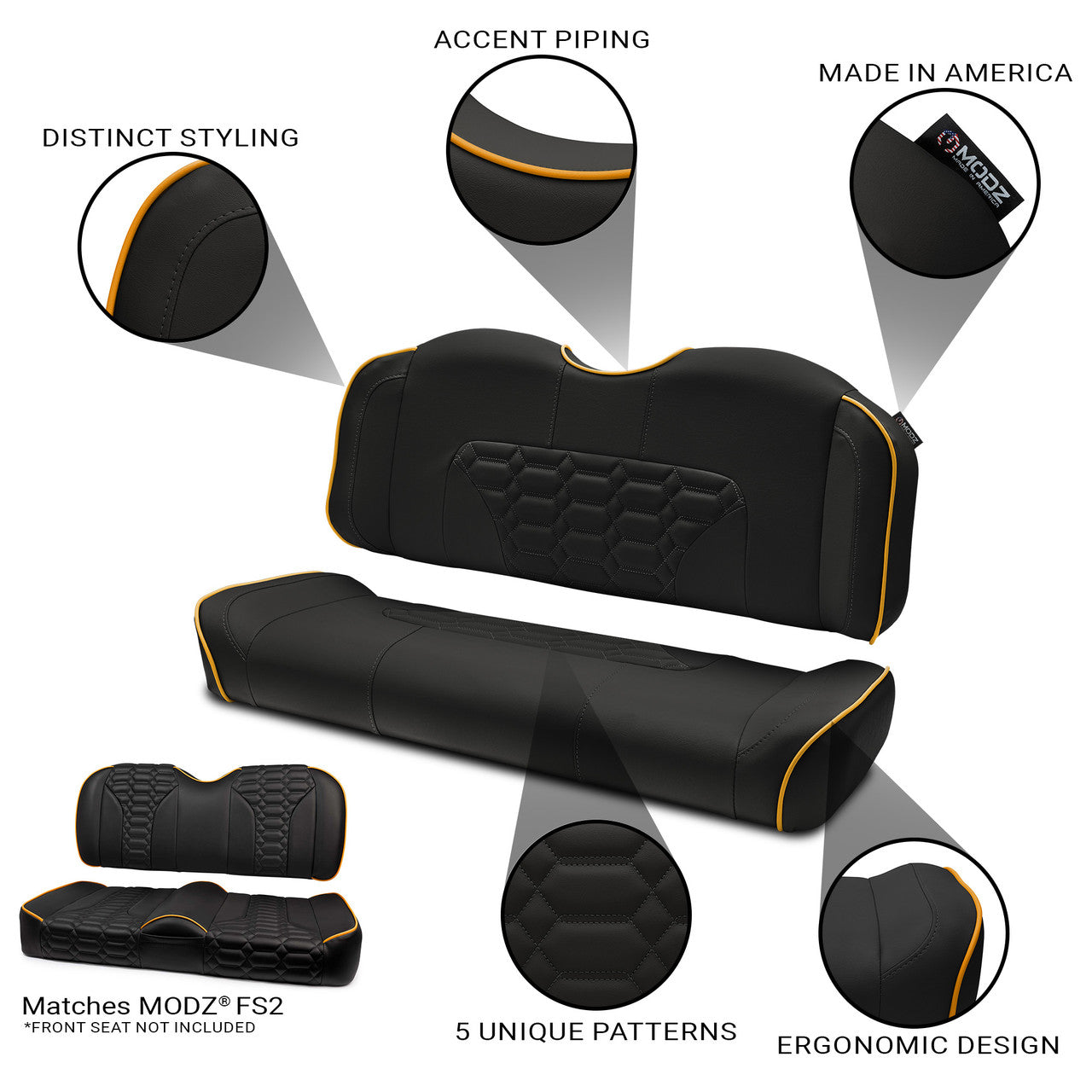 MODZ® RSC2 Custom Back Seat, Black Base