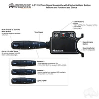 Turn Signal Assembly with Flasher and Horn Button, 12V