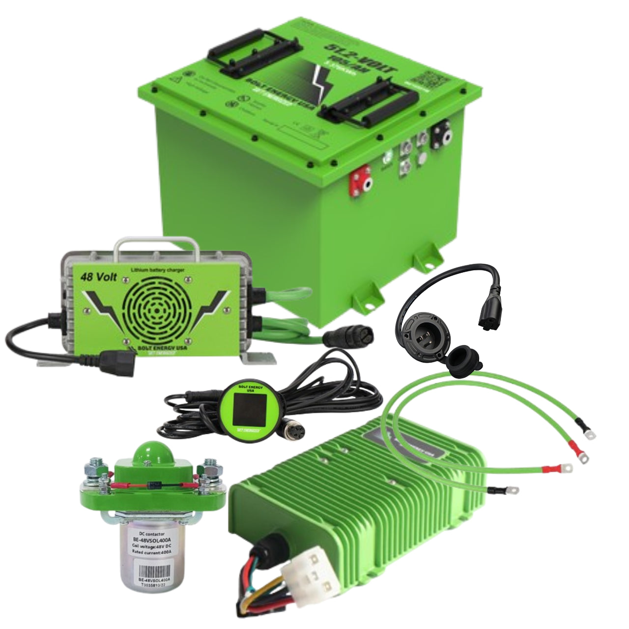 Bolt Energy 51V 105Ah, "Mini" High Output Golf Cart Lithium Battery Bundle