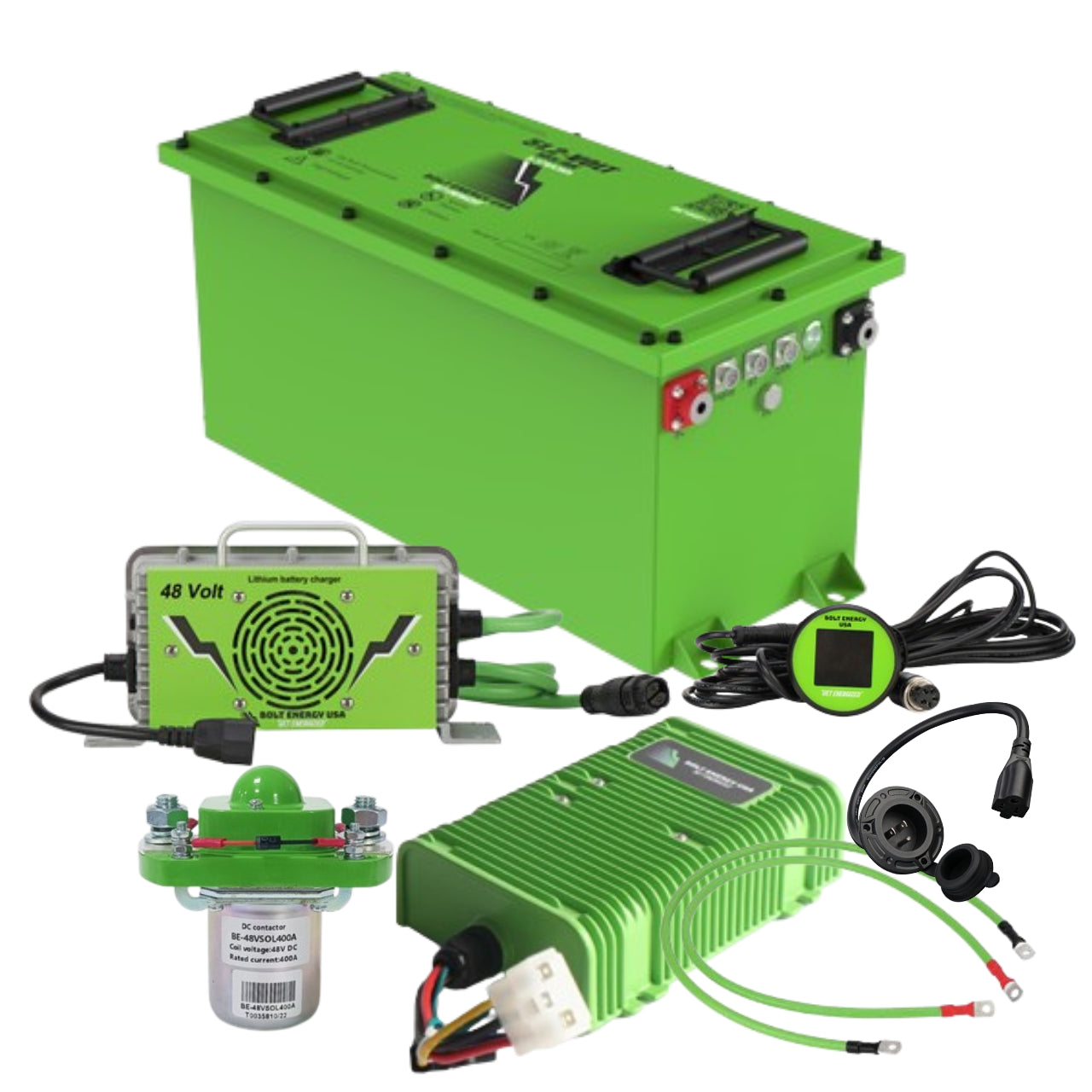 Bolt Energy 51V 105Ah, "Thin" High Output Golf Cart Lithium Battery Bundle