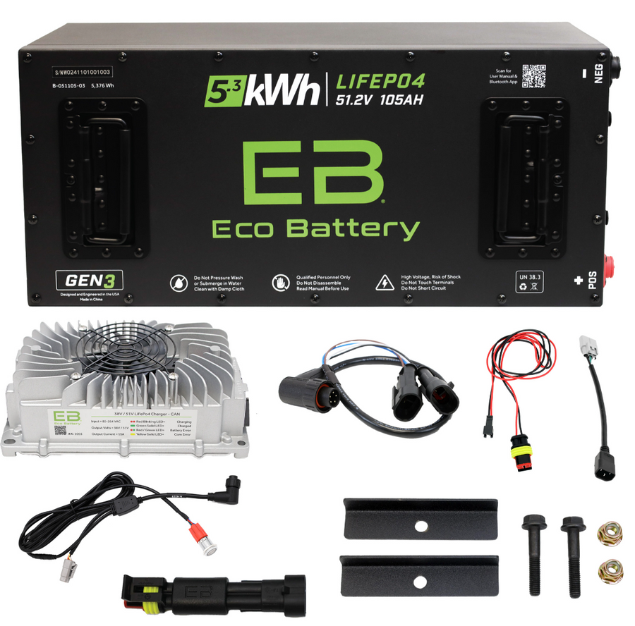 ECO Battery 51V 105Ah Skinny Battery Bundle, Advanced EV Advent 2022-2024