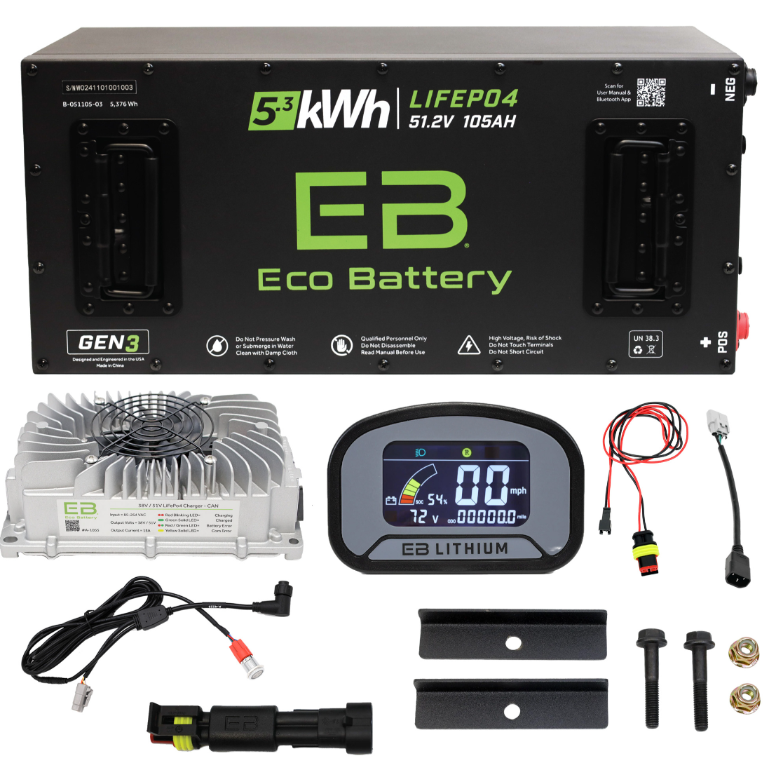 ECO Battery 51V 105Ah Skinny Battery Bundle, Advanced EV EV1 2021-2023 (ADEV MCU)