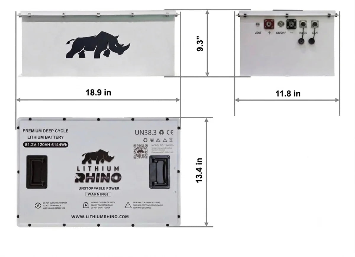 Lithium Rhino Lithium Conversion Kit, 48V 120Ah