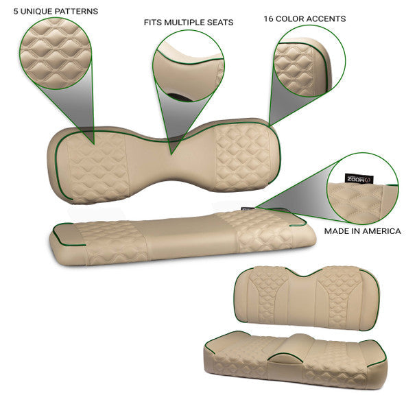 Modz RC Custom Rear Seat Covers, Khaki Base