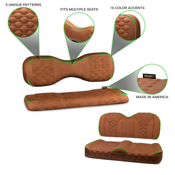 Modz RC Custom Rear Seat Covers, Rust Base
