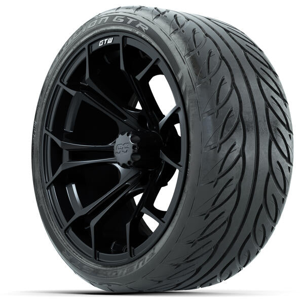 GTW Spyder Matte Black Wheels 15x7 with 215/40-R15 Fusion GTR Street Tires
