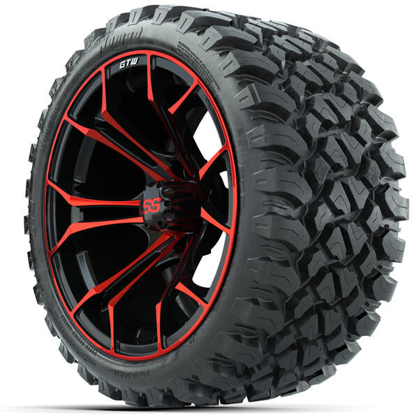 GTW Spyder Red/Black Wheels 15x7 with 23x10-R15 Nomad All-Terrain Tires