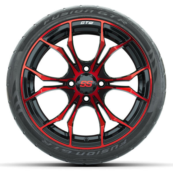GTW Spyder Red/Black Wheels 15x7 with 215/40-R15 Fusion GTR Street Tires