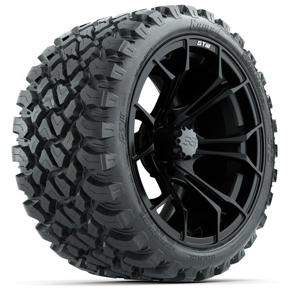 GTW Spyder Matte Black Wheels 15x7 with 23x10-R15 Nomad All-Terrain Tires