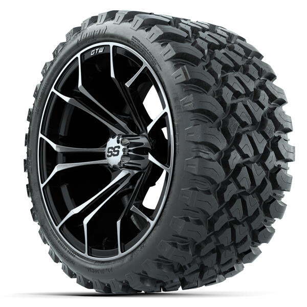 GTW Spyder Machined/Black Wheels 15x7 with 23x10-R15 Nomad All-Terrain Tires