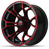 GTW Spyder Wheel, Black with Red Accent, 15x7