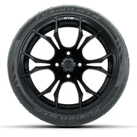 GTW Spyder Matte Black Wheels 15x7 with 215/40-R15 Fusion GTR Street Tires