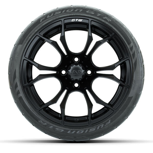GTW Spyder Matte Black Wheels 15x7 with 215/40-R15 Fusion GTR Street Tires
