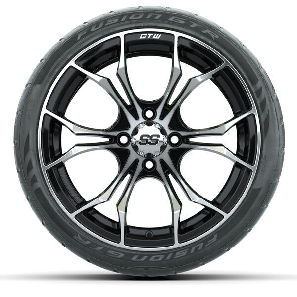 GTW Spyder Machined & Black Wheels 15x7 with 215/40-R15 Fusion GTR Street Tires