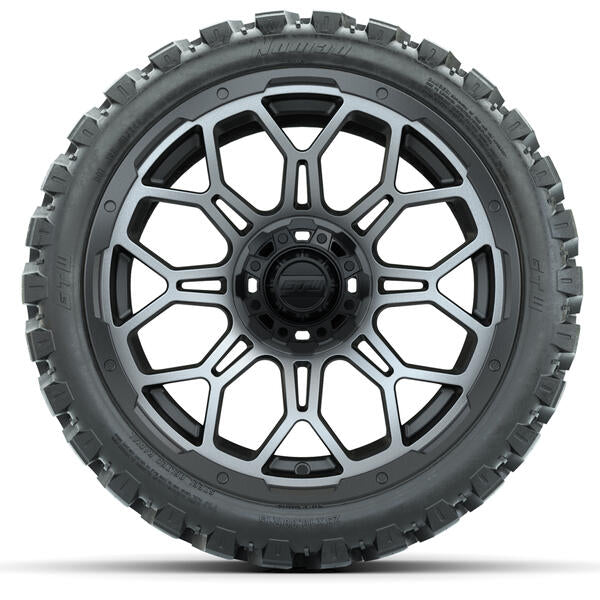 GTW Bravo Matte Gray Wheels 15x7 with 23x10-R15 Nomad All-Terrain Tires