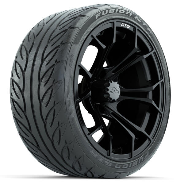 GTW Spyder Matte Black Wheels 15x7 with 215/40-R15 Fusion GTR Street Tires