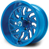 MODZ® Carnage Brushed Blue with Ball Mill 14" Golf Cart Wheel
